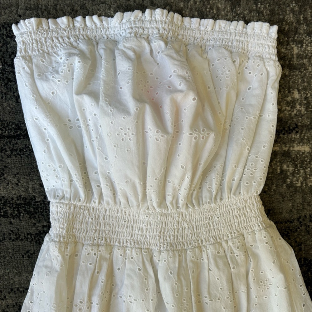 LILLY PULITZER Nikole Strapless Midi White Eyelet Dress - Picture 9 of 12